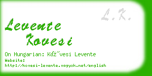 levente kovesi business card