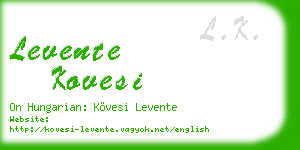 levente kovesi business card